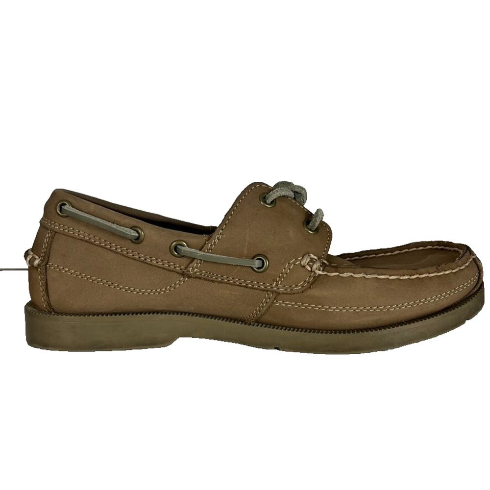 Men Timberland Boat Shoes Mens 7.5 Medium Leather Kiawah Taupe